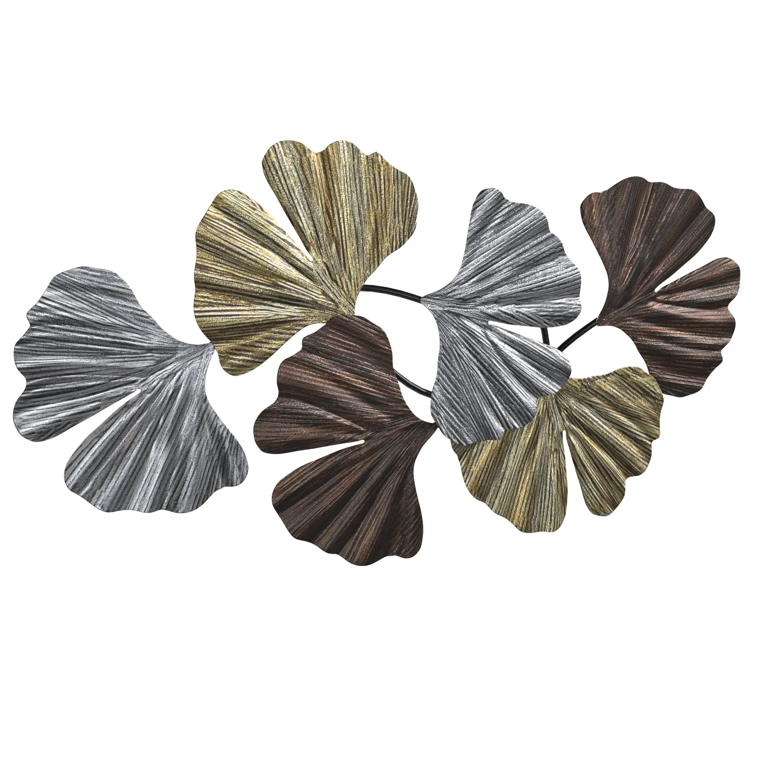 Metallic Leaves 41 Wide Metal Wall Art PBR 3D Model_01